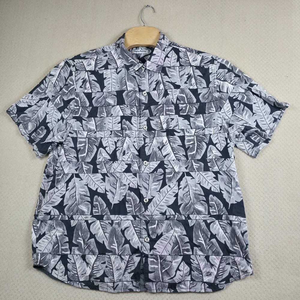 Tommy Bahama Relax Prism Palms Leaf Print Silk Blend Tropical Shirt Size 2XL Men